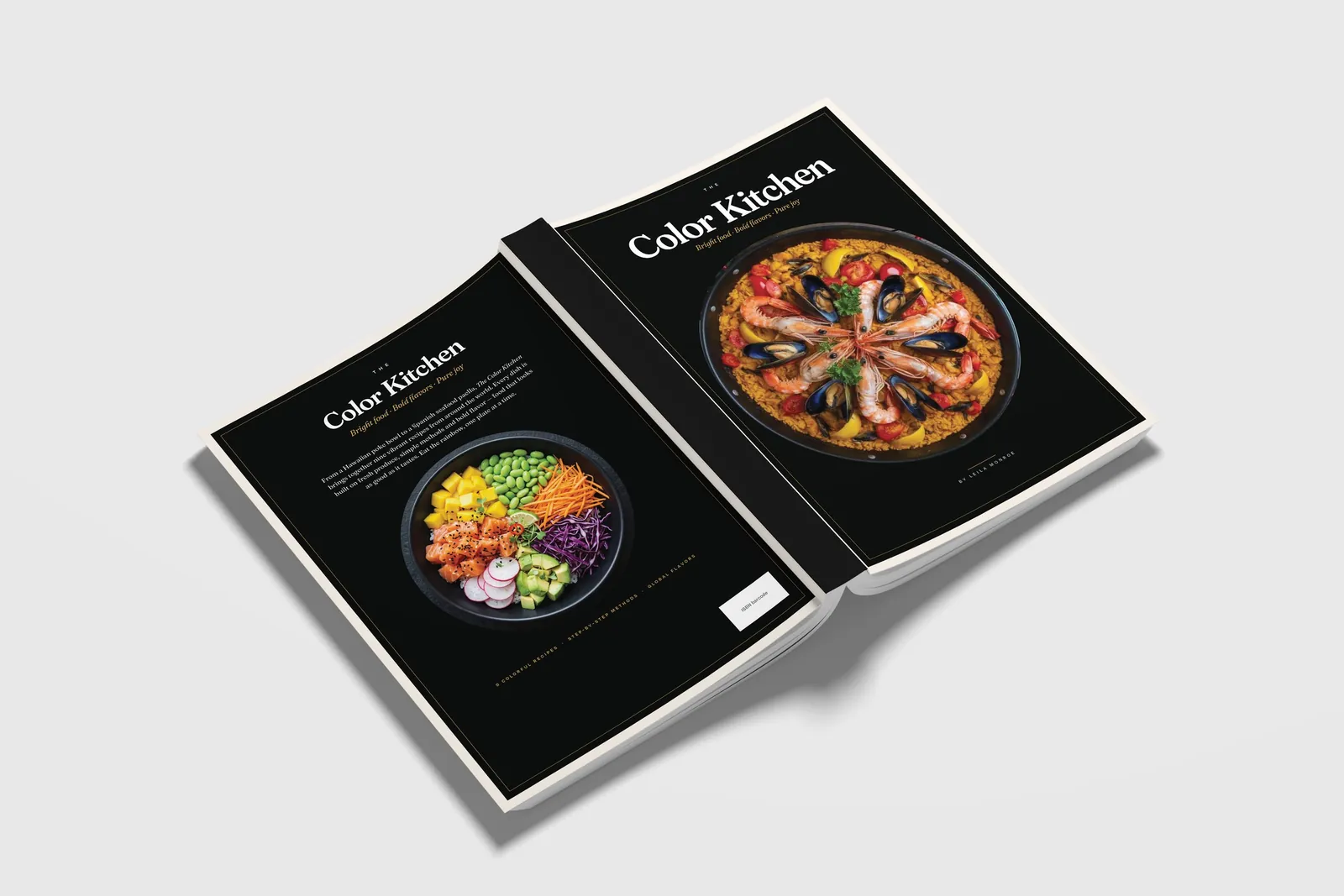 The Color Kitchen cookbook, mockup