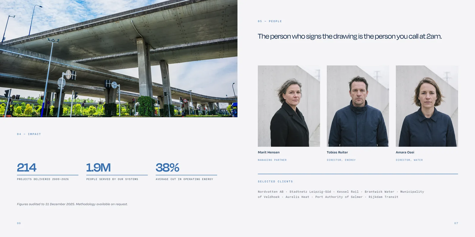 Halvern Group company profile: Impact figures and the people page.
