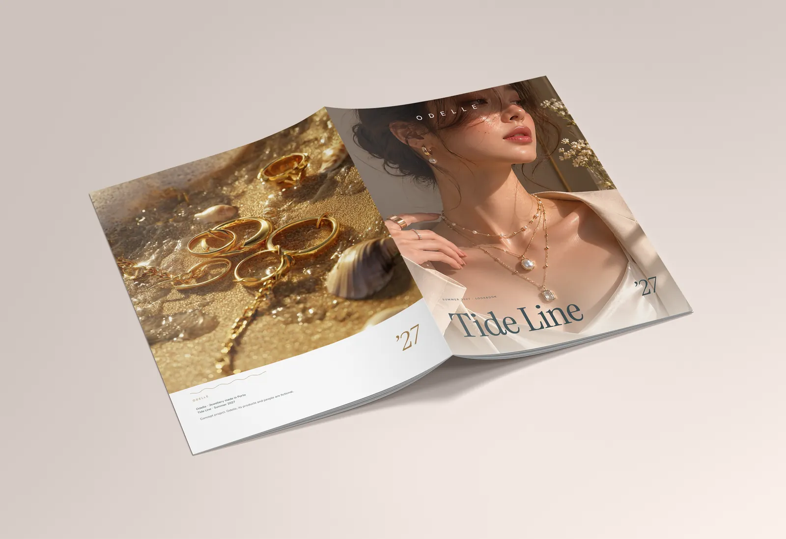 Odelle Tide Line lookbook, mockup